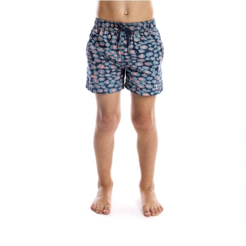 BEAU HUDSON Blue Toddler Leopard Swim Shorts 3T
